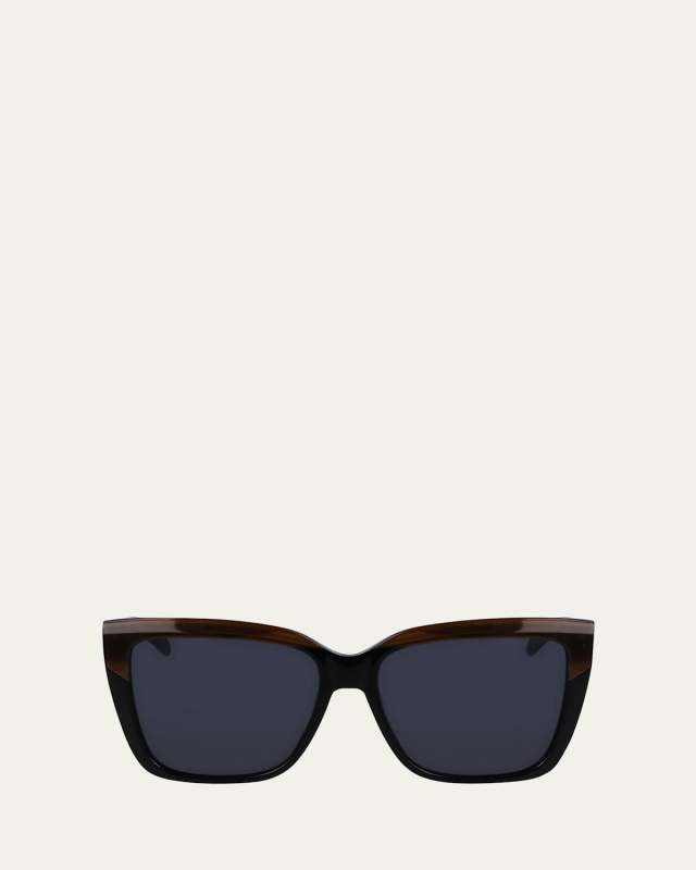Sleek Logo Acetate Square Sunglasses